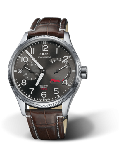 Oris Big Crown ProPilot Calibre 111 Paslanmaz Çelik / Gri / Alligator 44mm, referans 01 111 7711 4163-Set 1 22 72FC