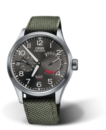 Oris Big Crown ProPilot Calibre 111 Paslanmaz Çelik / Gri / Textile 44mm, referans 01 111 7711 4163-Set 5 22 14FC