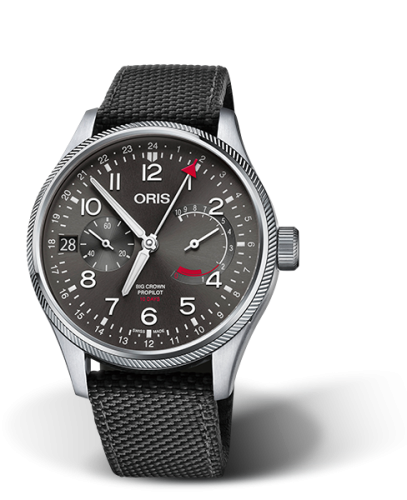 Oris Big Crown ProPilot Calibre 114 Paslanmaz Çelik / Gri / Textile 44mm, referans 01 114 7746 4063-Set 5 22 15FC