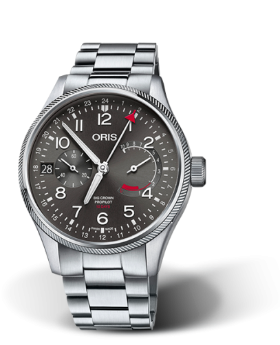 Oris Big Crown ProPilot Calibre 114 Paslanmaz Çelik / Gri / Bilezik 44mm, referans 01 114 7746 4063-Set 8 22 19