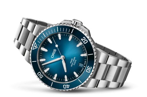 Aquis Date Calibre 400 43.5 Paslanmaz Çelik / Mavi / Bilezik