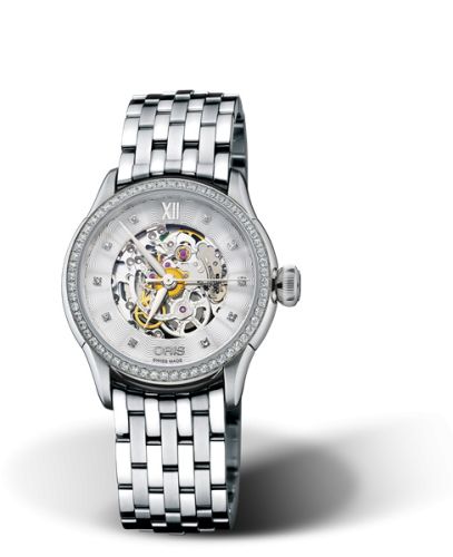 Oris Artelier Skeleton 31 Elmass Stainless Steel - Diamond / Bracelet, reference 01 560 7604 4919-07 8 16 73