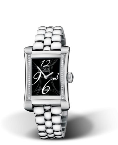 Rectangular Date Elmass 25.9 Paslanmaz Çelik / Siyah / Bilezik