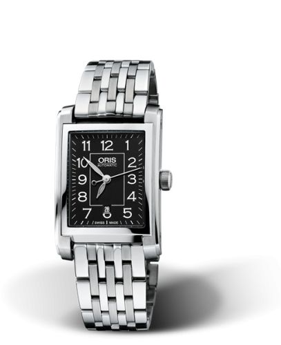 Rectangular Date 24.5 Paslanmaz Çelik / Siyah - Arabic / Bilezik