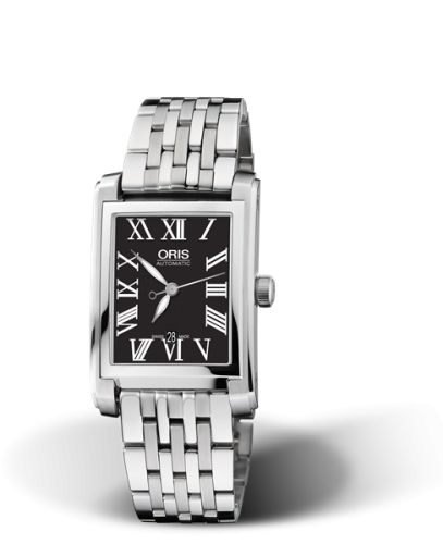 Rectangular Date 24.5 Paslanmaz Çelik / Siyah - Roman / Bilezik