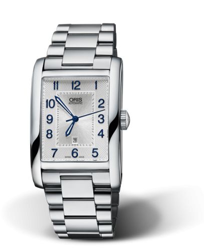 Rectangular Date 30 Paslanmaz Çelik / Gümüş - Arabic / Bilezik
