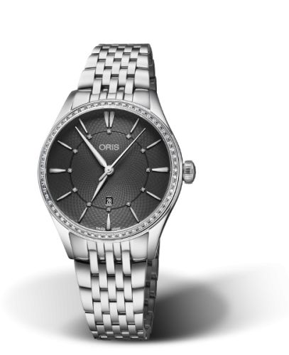 Oris Artelier Date Elmass 33 Stainless Steel - Diamond / Gray / Bracelet, reference 01 561 7724 4953-07 8 17 79
