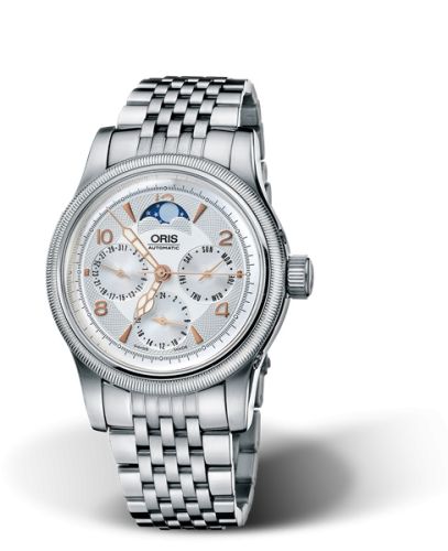 Oris Big Crown Complication Paslanmaz Çelik / Gümüş / Bilezik 38mm, referans 01 581 7566 4061-07 8 19 61