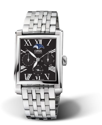 Oris Rectangular Complication Paslanmaz Çelik / Siyah - Roman / Bilezik, referans 01 581 7658 4074-07 8 23 82