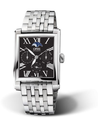Oris Rectangular Complication Paslanmaz Çelik / Siyah - Roman / Bilezik, referans 01 582 7658 4074-07 8 23 82