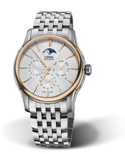 Oris Artelier Complication 40.5 Stainless Steel - Rose Gold / Silver / Bracelet, reference 01 582 7689 6351-07 8 21 77