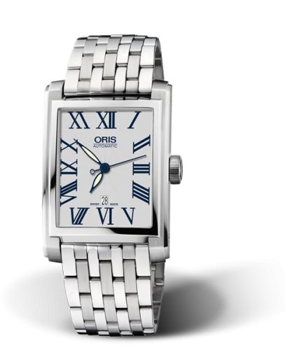 Oris Rectangular Date 30 Paslanmaz Çelik / Gümüş - Roman / Bilezik, referans 01 583 7657 4071-07 8 21 82