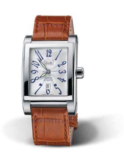 Oris Rectangular Day Date 30 Paslanmaz Çelik / Gümüş, referans 01 585 7525 4061-07 5 20 42FC