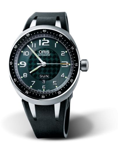Oris TT3 Day Date Titanyum / Yeşil / Kauçuk, referans 01 635 7589 7067-07 4 28 02T