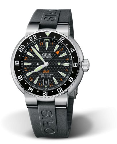 Divers GMT Date Paslanmaz Çelik / Siyah / Kauçuk 44 mm