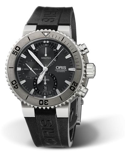 Oris Aquis Chronograph 46 Titanyum / Gri / Kauçuk, referans 01 674 7655 7253-07 4 26 34TEB