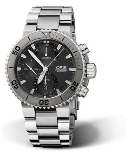 Oris Aquis Chronograph 46 Titanyum / Gri / Bilezik, referans 01 674 7655 7253-07 8 26 75PEB
