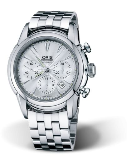 Oris Artelier Chronograph 44.5 Stainless Steel / Silver / Bracelet, reference 01 676 7547 4051-07 8 22 71