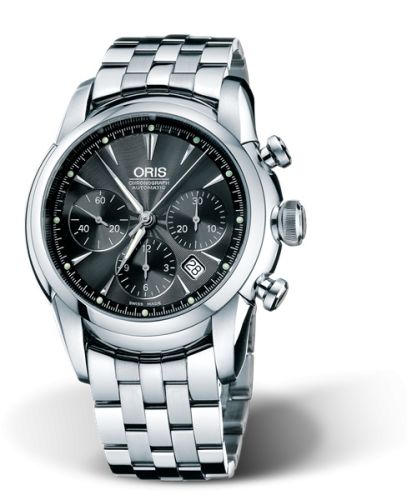 Oris Artelier Chronograph 44.5 Stainless Steel / Black / Bracelet, reference 01 676 7547 4054-07 8 22 71