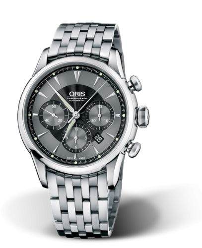 Oris Artelier Chronograph 43.5 Stainless Steel / Black / Bracelet, reference 01 676 7603 4054-07 8 22 73