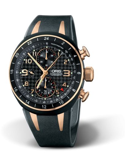 TT3 Chronograph Second Time Zone Titanyum - Pembe Altın / Siyah / Kauçuk