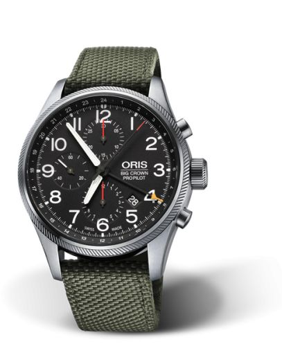 Oris Big Crown ProPilot Chronograph GMT Paslanmaz Çelik / Siyah 44mm, referans 01 677 7699 4164-07 5 22 14FC