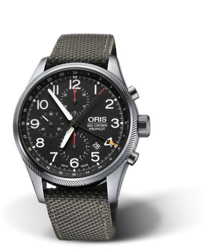 Oris Big Crown ProPilot Chronograph GMT Paslanmaz Çelik / Siyah 44mm, referans 01 677 7699 4164-07 5 22 17FC
