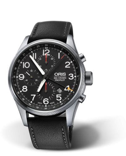 Oris Big Crown ProPilot Chronograph GMT Paslanmaz Çelik / Siyah 44mm, referans 01 677 7699 4164-07 5 22 19FC