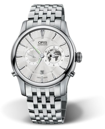 Oris Artelier Worldtimer 42 Greenwich Mean TIme / Bracelet, reference 01 690 7690 4081-Set MB