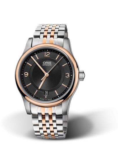Classic Date 37 Paslanmaz Çelik - Pembe Altın / Siyah / Bilezik