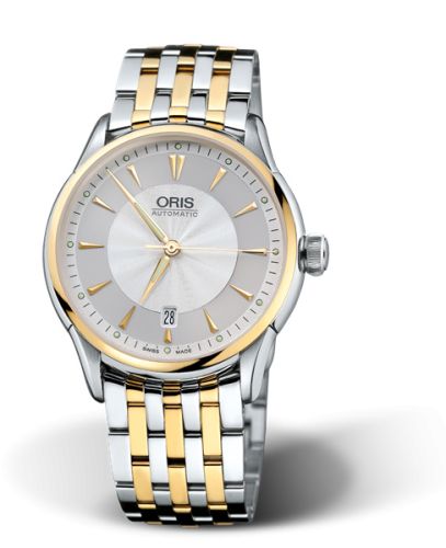 Oris Artelier Date 40 Stainless Steel - Yellow Gold / Silver / Bracelet, reference 01 733 7591 4351-07 8 21 74