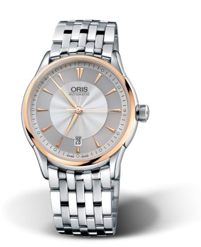 Oris Artelier Date 40 Stainless Steel - Rose Gold / Silver / Bracelet, reference 01 733 7591 6351-07 8 21 73