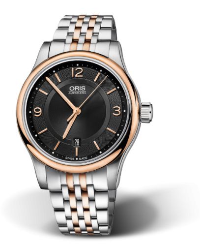 Classic Date 42 Paslanmaz Çelik - Pembe Altın / Siyah / Bilezik