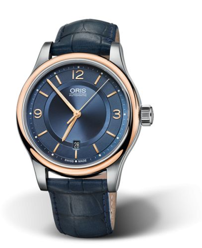 Classic Date 42 Paslanmaz Çelik - Pembe Altın / Mavi