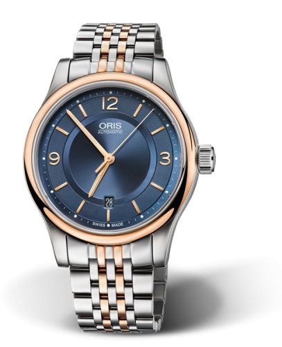 Classic Date 42 Paslanmaz Çelik - Pembe Altın / Mavi / Bilezik