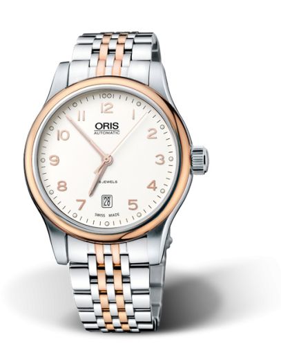 Oris Classic Date 42 Paslanmaz Çelik - Pembe Altın / Gümüş / Bilezik, referans 01 733 7594 4391-07 8 20 63