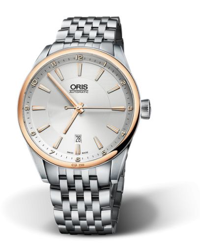 Oris Artix Date 42 Paslanmaz Çelik - Pembe Altın / Gümüş / Bilezik, referans 01 733 7642 6331-07 8 21 80