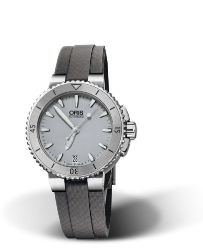 Oris Aquis Date 36 Paslanmaz Çelik / Gri / Textile, referans 01 733 7652 4143-07 5 18 13FC