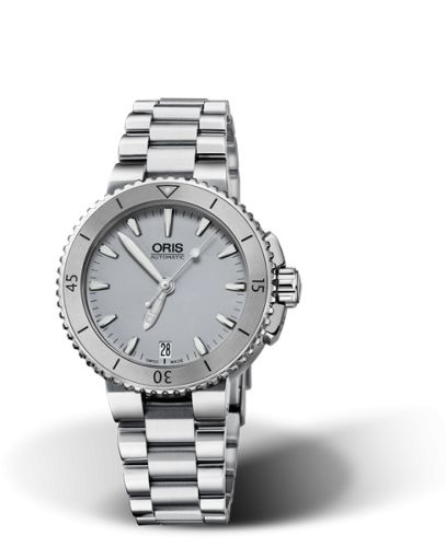 Oris Aquis Date 36 Paslanmaz Çelik / Gri / Bilezik, referans 01 733 7652 4143-07 8 18 01P