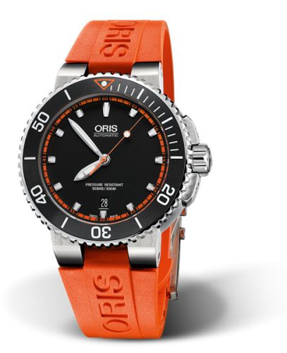 Aquis Date 43 Paslanmaz Çelik / Siyah - Kırmızı / Kauçuk