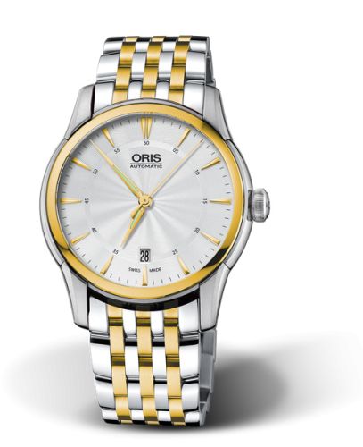Oris Artelier Date 40 Stainless Steel - Yellow Gold / Silver / Bracelet, reference 01 733 7670 4351-07 8 21 78