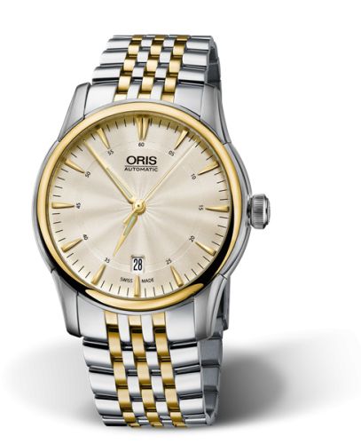 Oris Artelier Date 40.5 Stainless Steel - Yellow Gold / Jungfraujoch, reference 01 733 7670 4381-Set MB