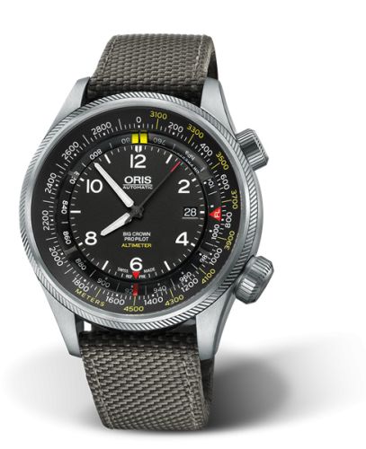Oris Big Crown ProPilot Altimeter Meter / Gri Textile 47mm, referans 01 733 7705 4164-Set 5 23 17FC
