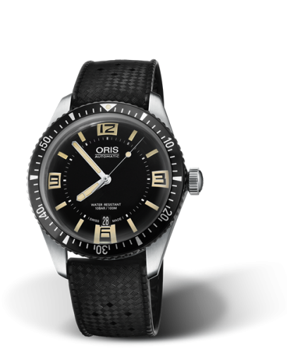Oris Divers Sixty-Five 40 Paslanmaz Çelik / Siyah / Kauçuk, referans 01 733 7707 4064-07 4 20 18