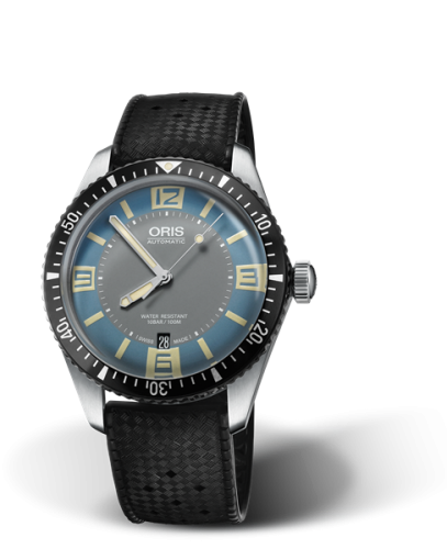 Oris Divers Sixty-Five 40 Paslanmaz Çelik / Deauville Mavi / Kauçuk, referans 01 733 7707 4065-07 4 20 18