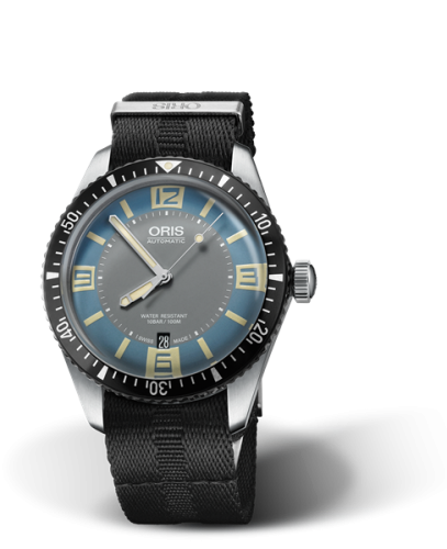 Oris Divers Sixty-Five 40 Paslanmaz Çelik / Deauville Mavi / NATO, referans 01 733 7707 4065-07 5 20 26FC
