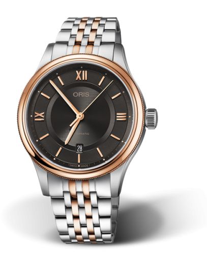 Oris Classic Date 42 Paslanmaz Çelik - Pembe Altın / Gri / Bilezik, referans 01 733 7719 4373-07 8 20 12