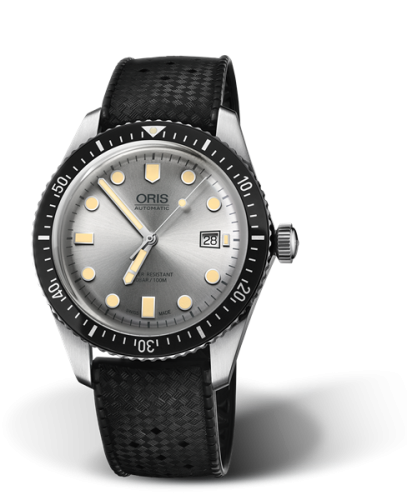 Oris Divers Sixty-Five 42 Paslanmaz Çelik / Gümüş / Kauçuk, referans 01 733 7720 4051-07 4 21 18