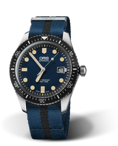 Oris Divers Sixty-Five 42 Paslanmaz Çelik / Mavi / NATO, referans 01 733 7720 4055-07 5 21 28FC