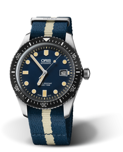Oris Divers Sixty-Five 42 Paslanmaz Çelik / Mavi / NATO, referans 01 733 7720 4055-07 5 21 29FC